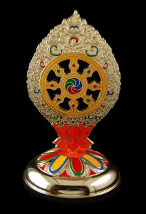 Dharma wheel color on gold