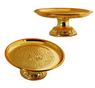 8 Auspicious Symbol Gold Offering Dish/Stand