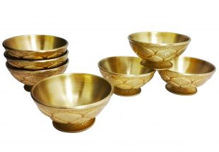 Brass lotus design bowl (S)(7pcs a set)