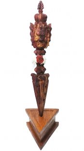 Red Sandalwood three face Phurpa(with stand)