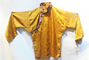 Tiibetan Shirt (yellow with brocade)