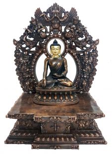 Sakyamuni buddha copper statue with stand