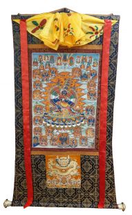 Assorted Eight protectors thanka with brocade