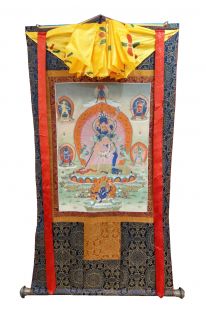 Assorted Chakrasambhava thanka with brocade