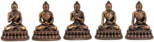 Five Buddhas copper statues (10cmH) 5 pieces a set.