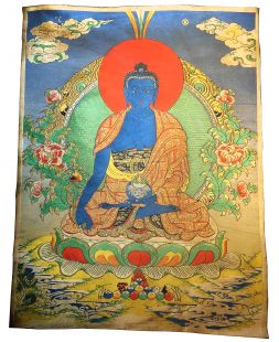Medicine Buddha Embroidery Thanka