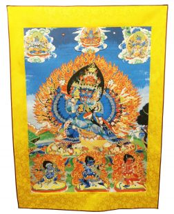 Vajra Bhairab Embroidery Thanka with frame