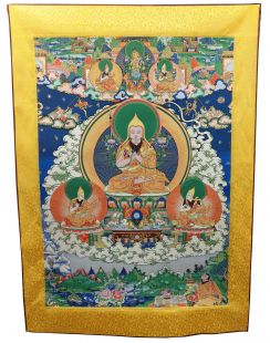 Tsong-kha-pa Embroidery Thanka with frame	