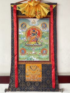 Assorted Chakrasambhava thanka with brocade
